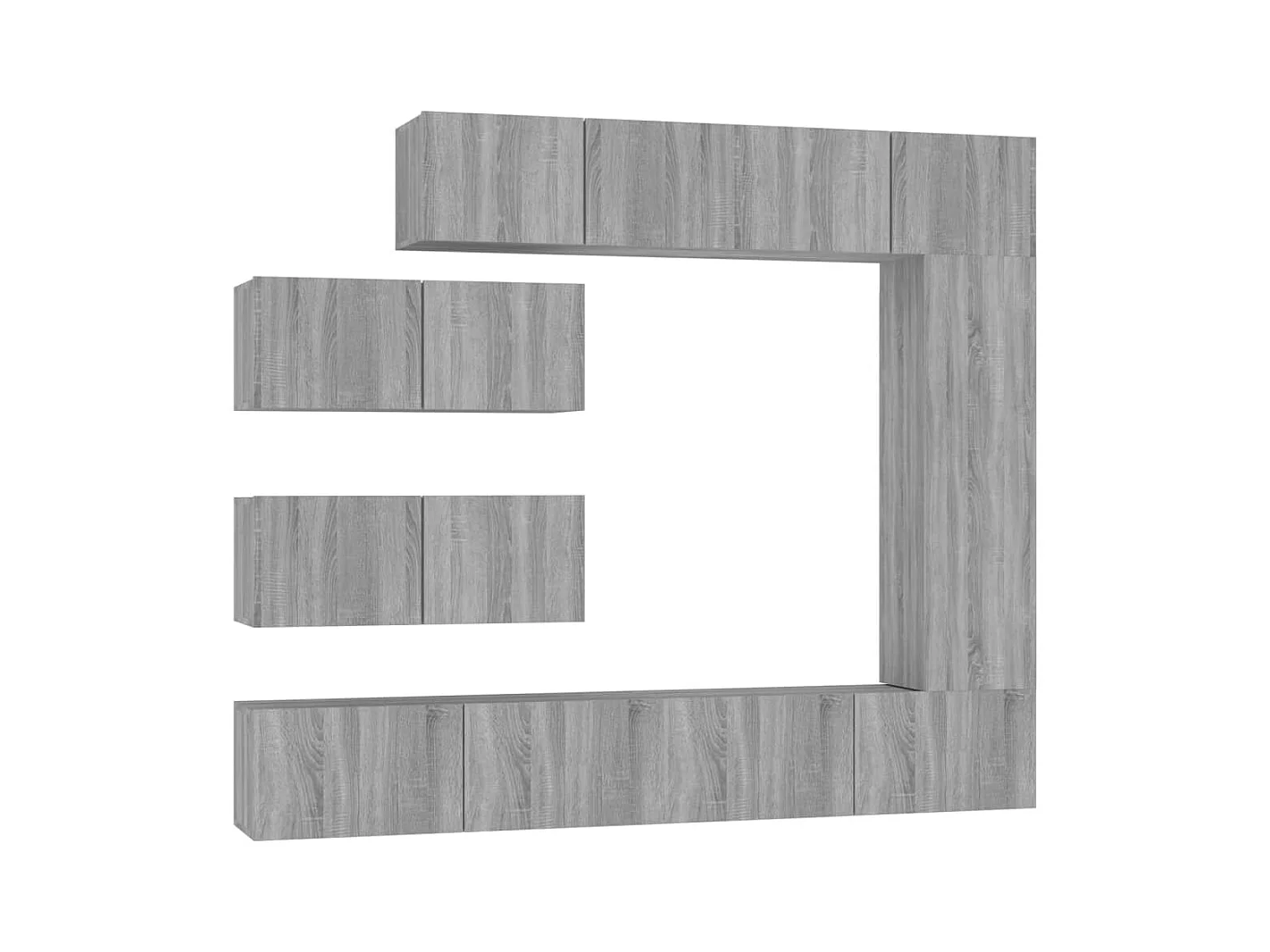 Ensemble de meubles TV 7 pièces Sonoma gris Bois d'ingénierie