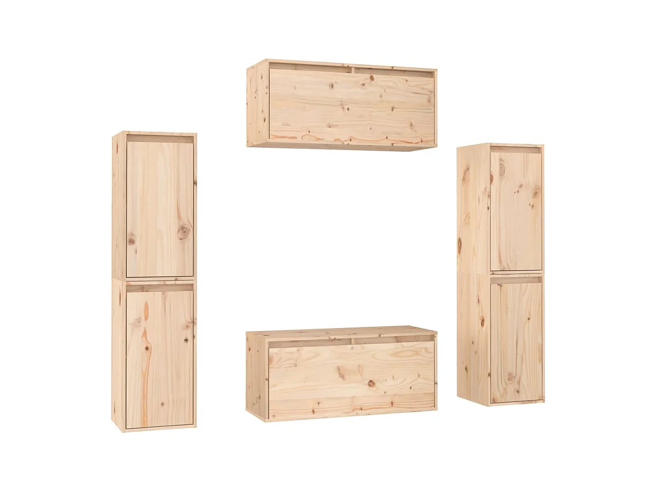 Meubles TV 6 pièces Bois massif de pin