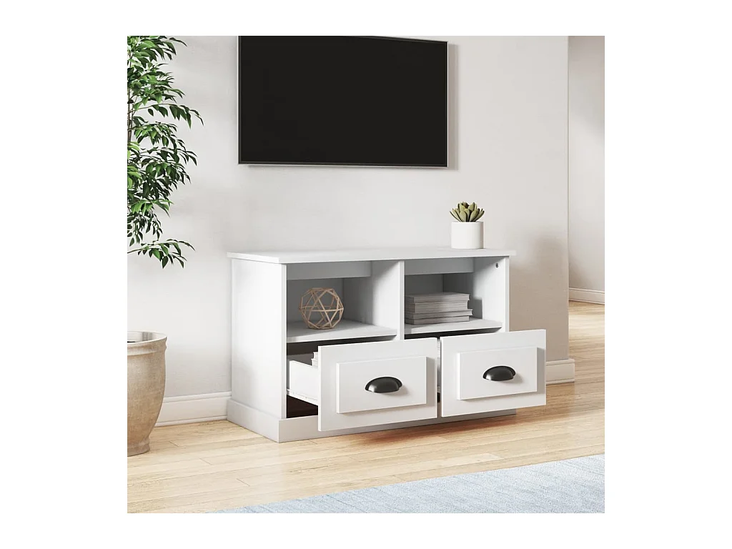 Mueble de TV madera contrachapada blanco 80x35x50 cm