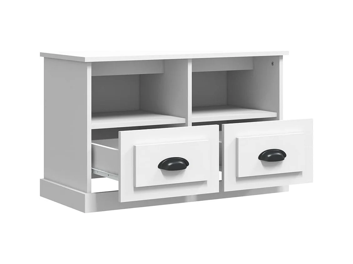Mueble de TV madera contrachapada blanco 80x35x50 cm