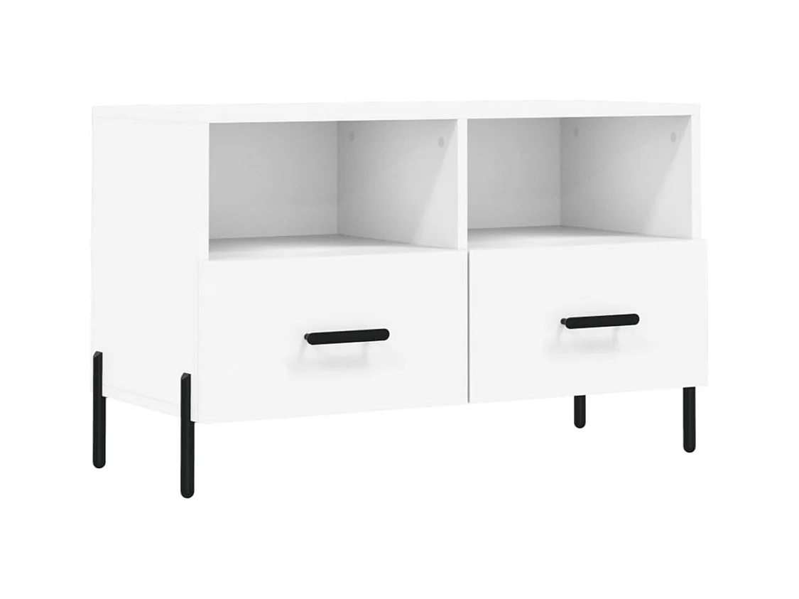 Meuble TV Blanc 80x36x50 cm Bois d'ingénierie