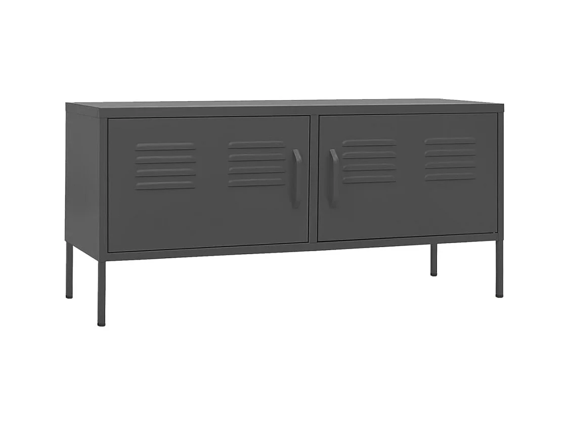 Meuble TV Anthracite 105x35x50 cm Acier
