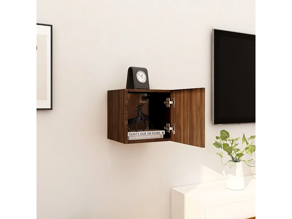 Meuble TV mural Chêne marron 30,5x30x30 cm