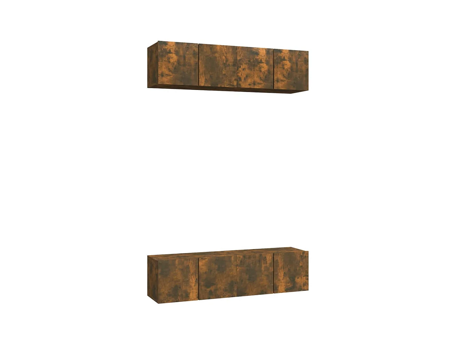 Meubles TV muraux 4 pièces Chêne fumé 60x30x30cm Bois d'ingénierie