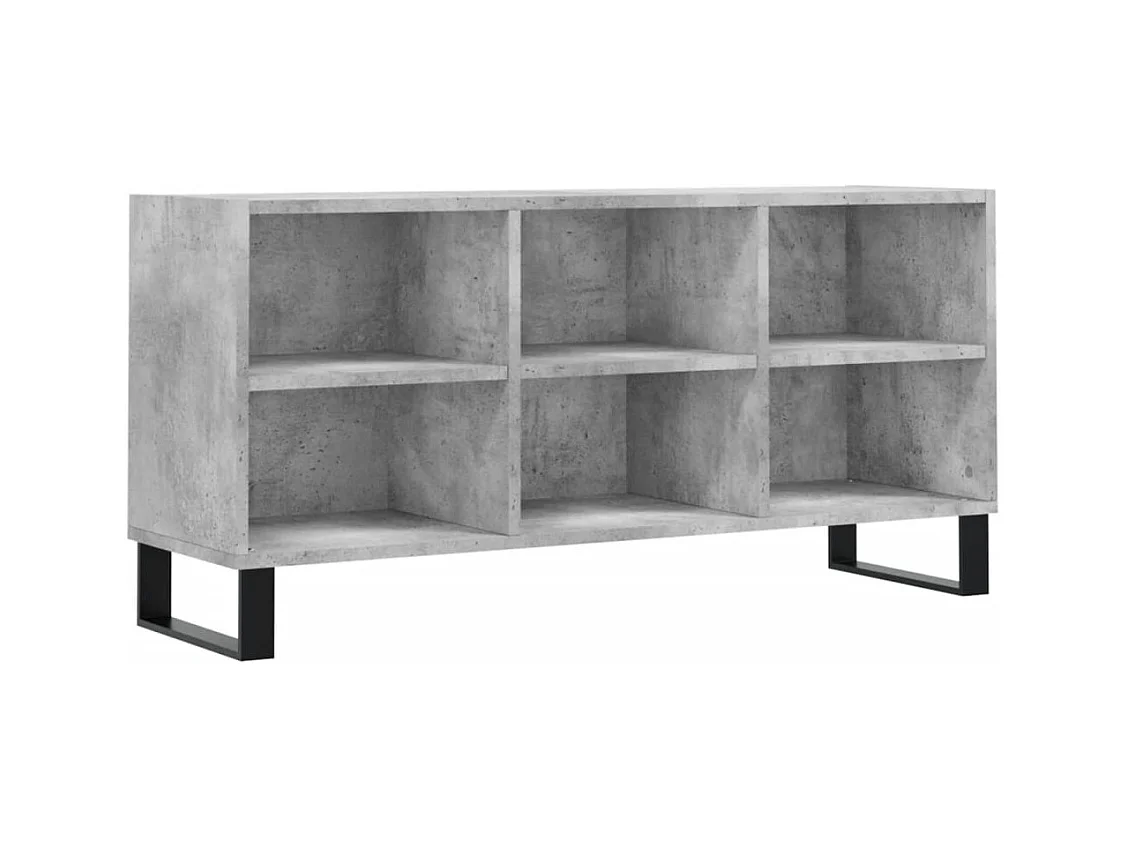 Meuble TV gris béton 103,5x30x50 cm bois d'ingénierie