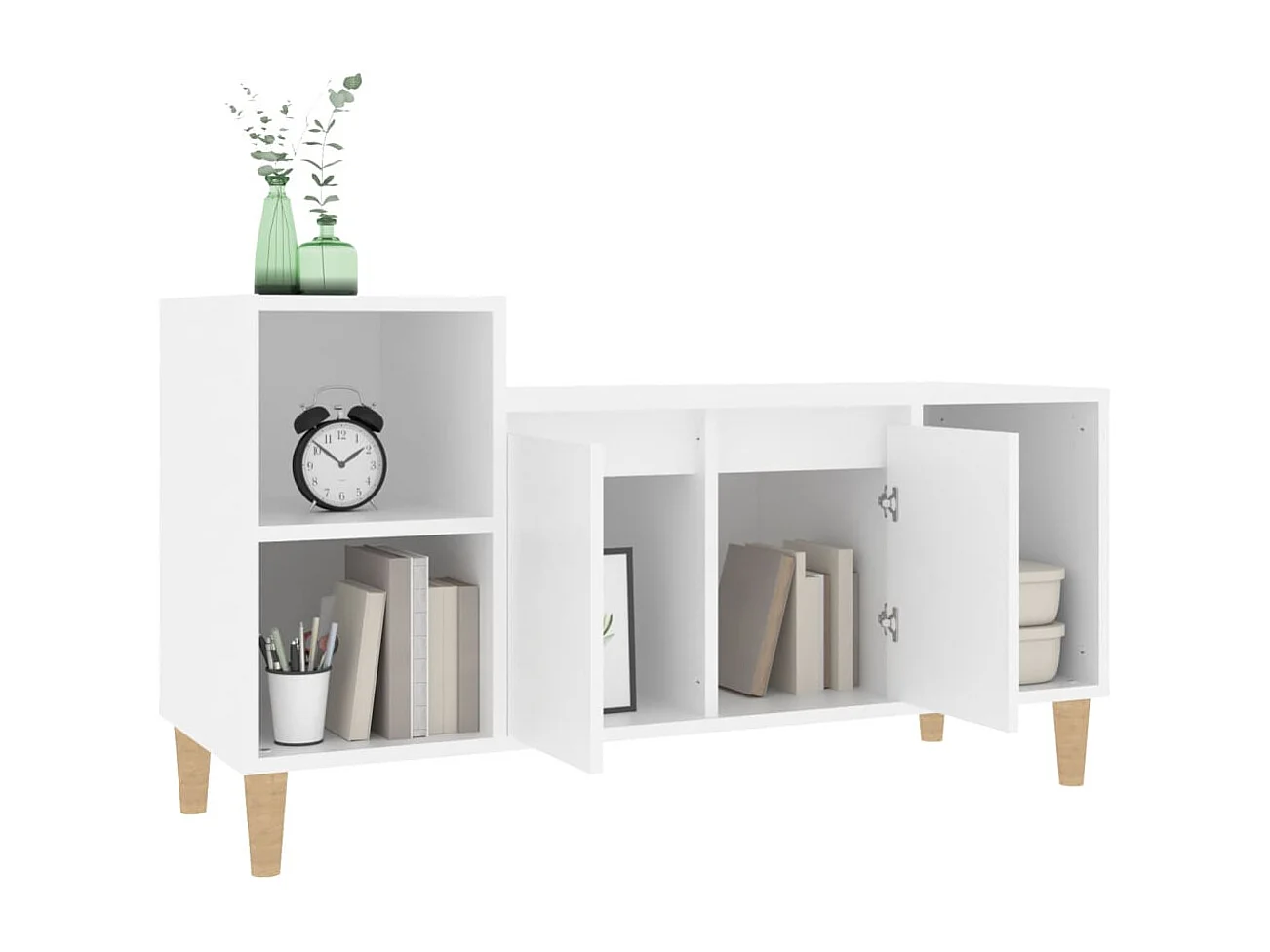 Tv-meubel 100x35x55 cm bewerkt hout wit