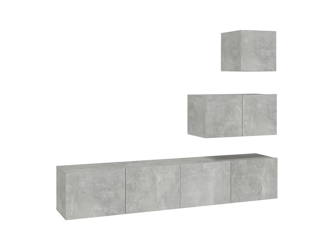 Ensemble de meubles TV 4 pièces Gris béton Bois d'ingénierie