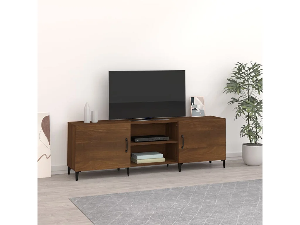 Meuble TV chêne marron 150x30x50 cm bois d'ingénierie