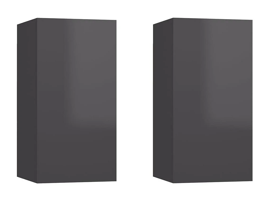 Meubles TV 2 pièces Gris brillant 30,5x30x60 cm Aggloméré