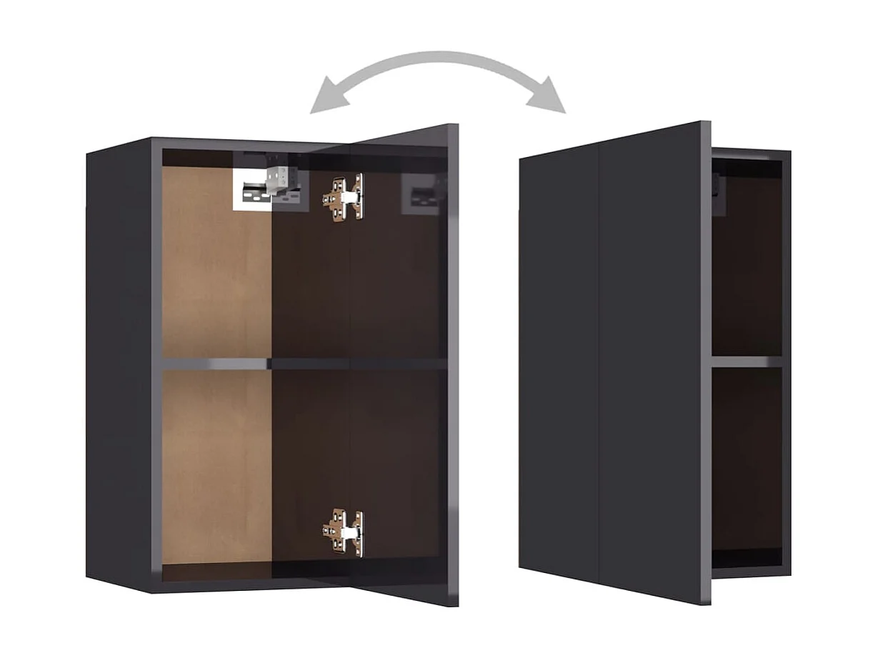 Meubles TV 2 pièces Gris brillant 30,5x30x60 cm Aggloméré