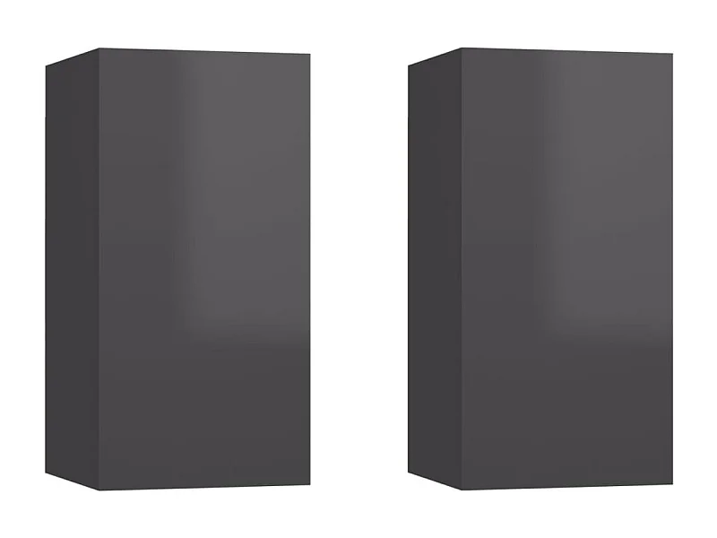 Meubles TV 2 pièces Gris brillant 30,5x30x60 cm Aggloméré