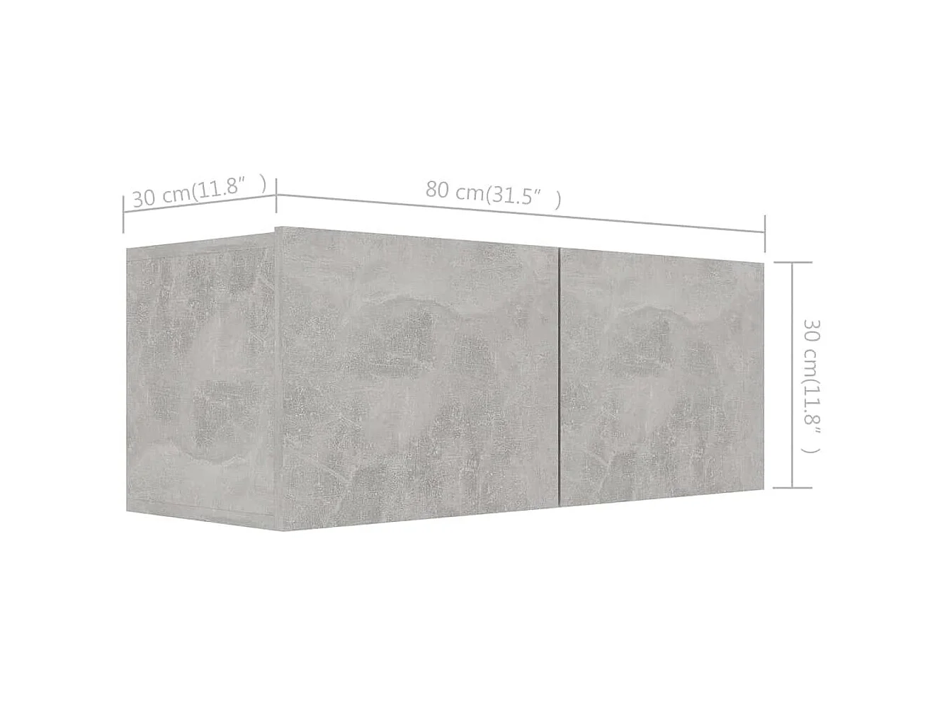 Ensemble de meuble TV 6 pièces Gris béton Aggloméré