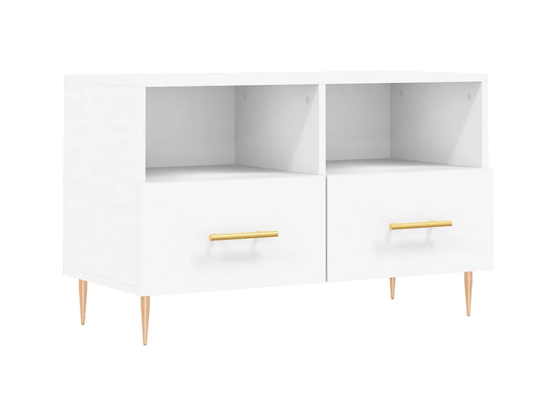 Meuble TV Blanc 80x36x50 cm Bois d'ingénierie