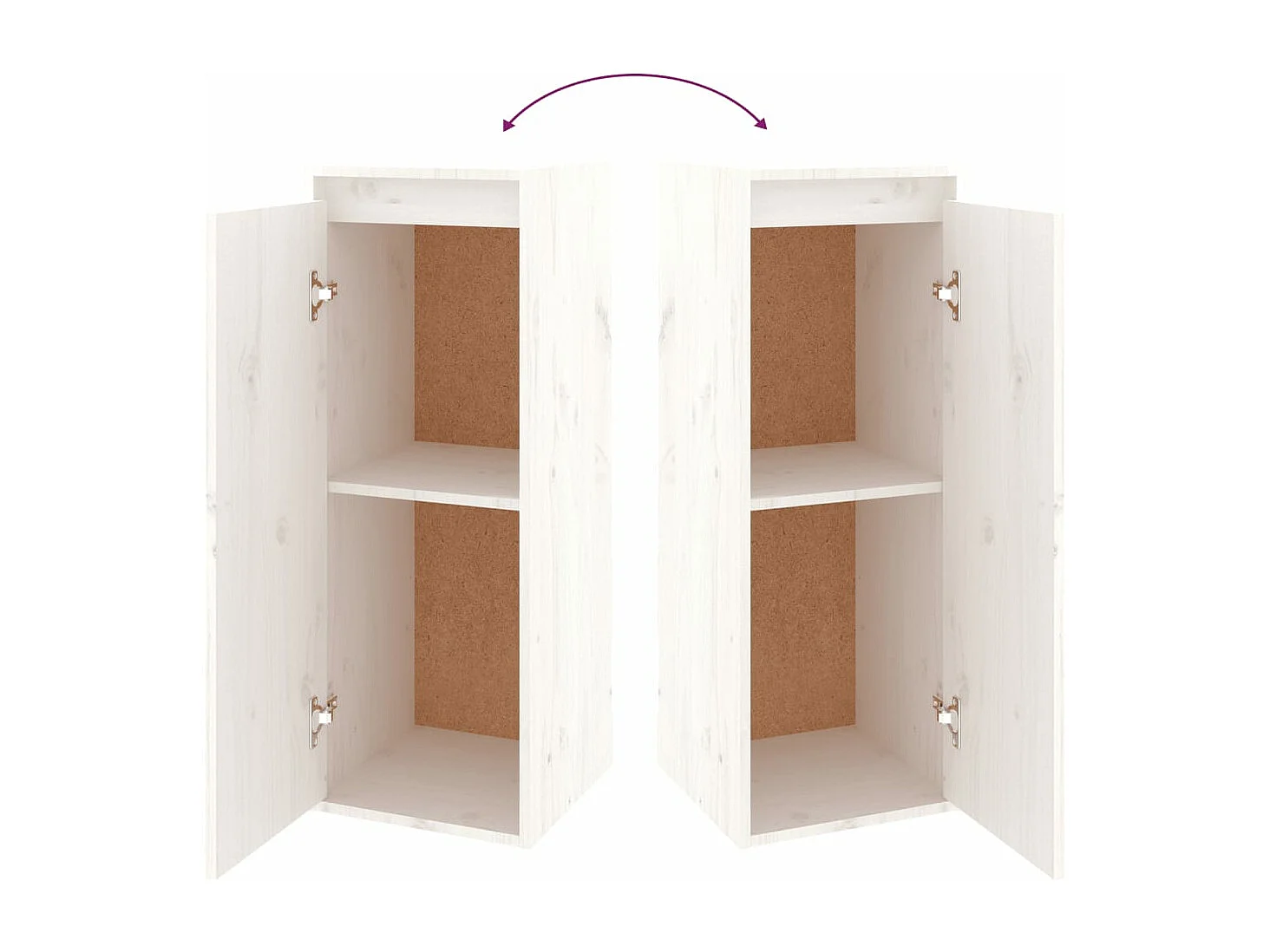 Tv-meubelen 4 stukkenmassief grenenhout wit