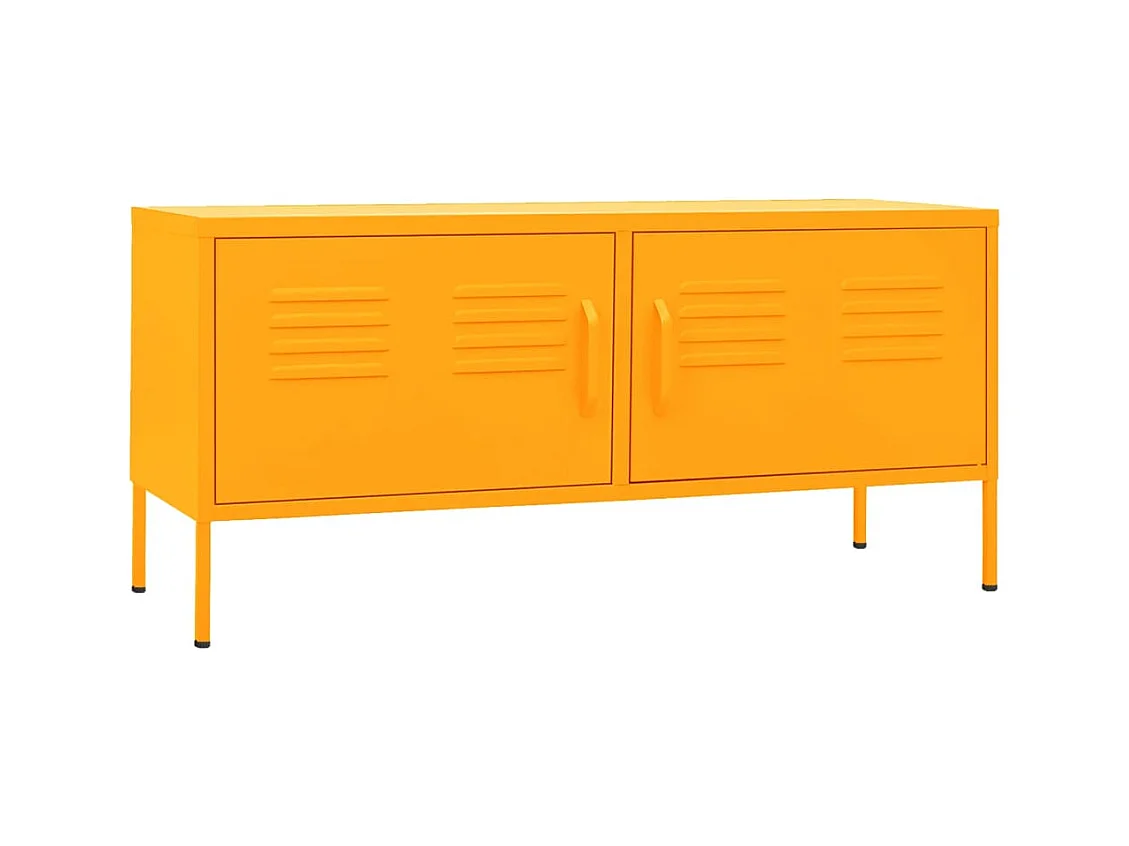 Meuble TV Jaune moutarde 105x35x50 cm Acier