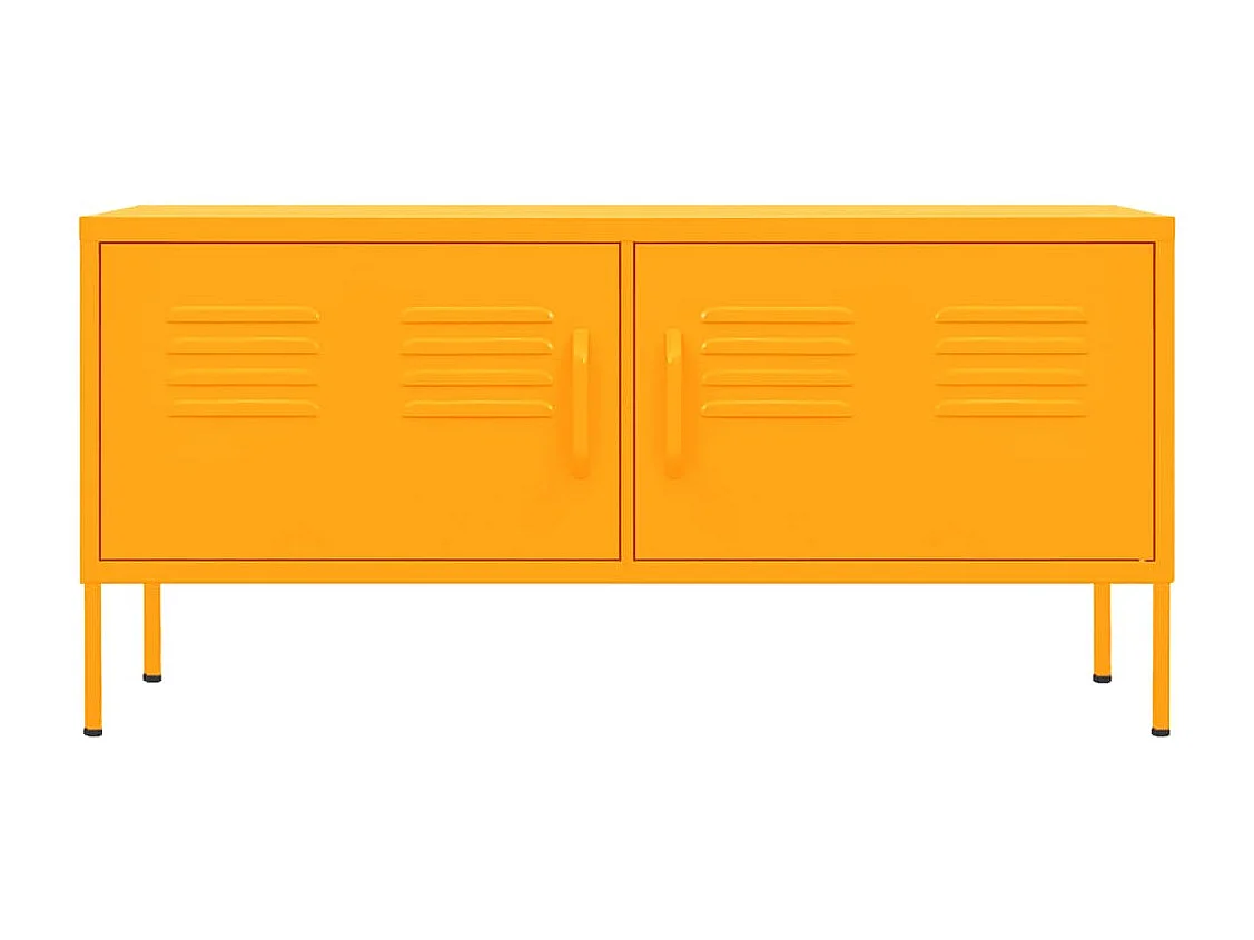 Meuble TV Jaune moutarde 105x35x50 cm Acier