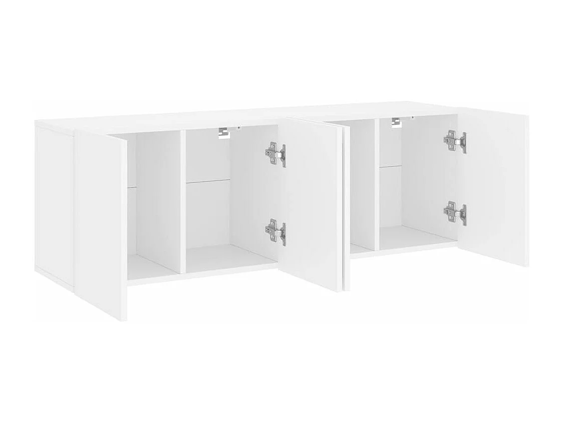 Meubles TV muraux 2 pièces blanc 60x30x41 cm