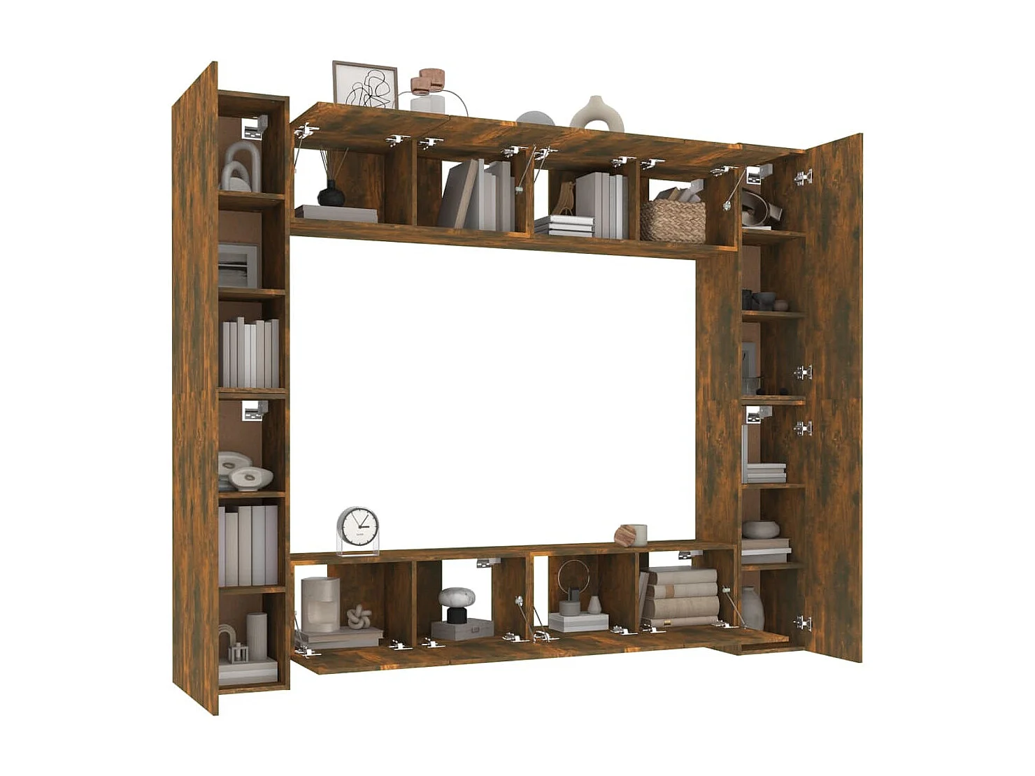 Ensemble de meubles TV 8 pièces Chêne fumé Bois d'ingénierie