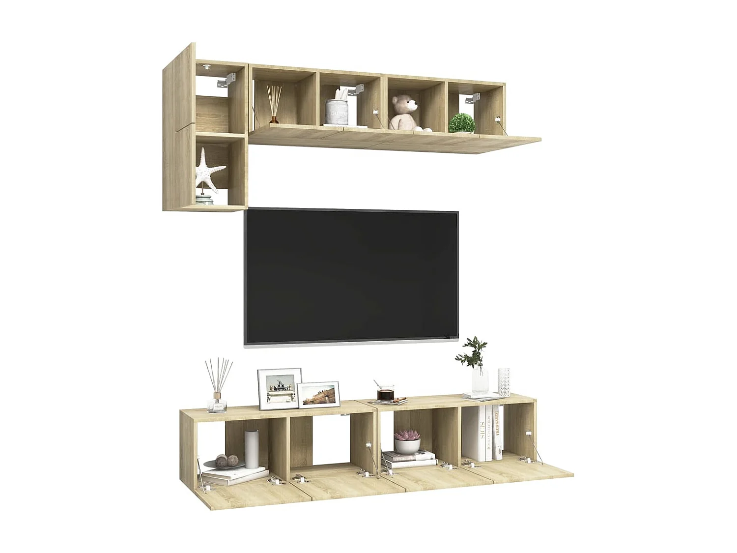 Ensemble de meuble TV 5 pièces Chêne sonoma Aggloméré