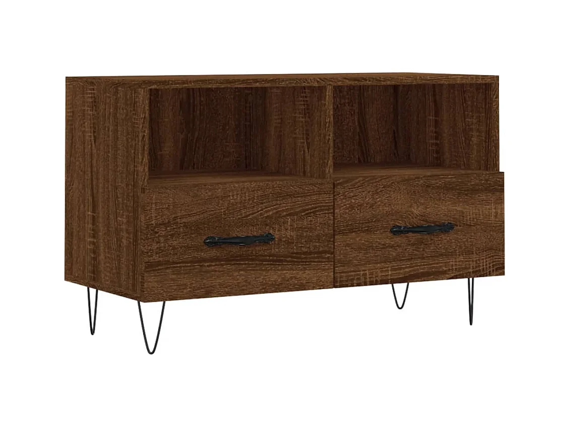 Meuble TV Chêne marron 80x36x50 cm Bois d'ingénierie
