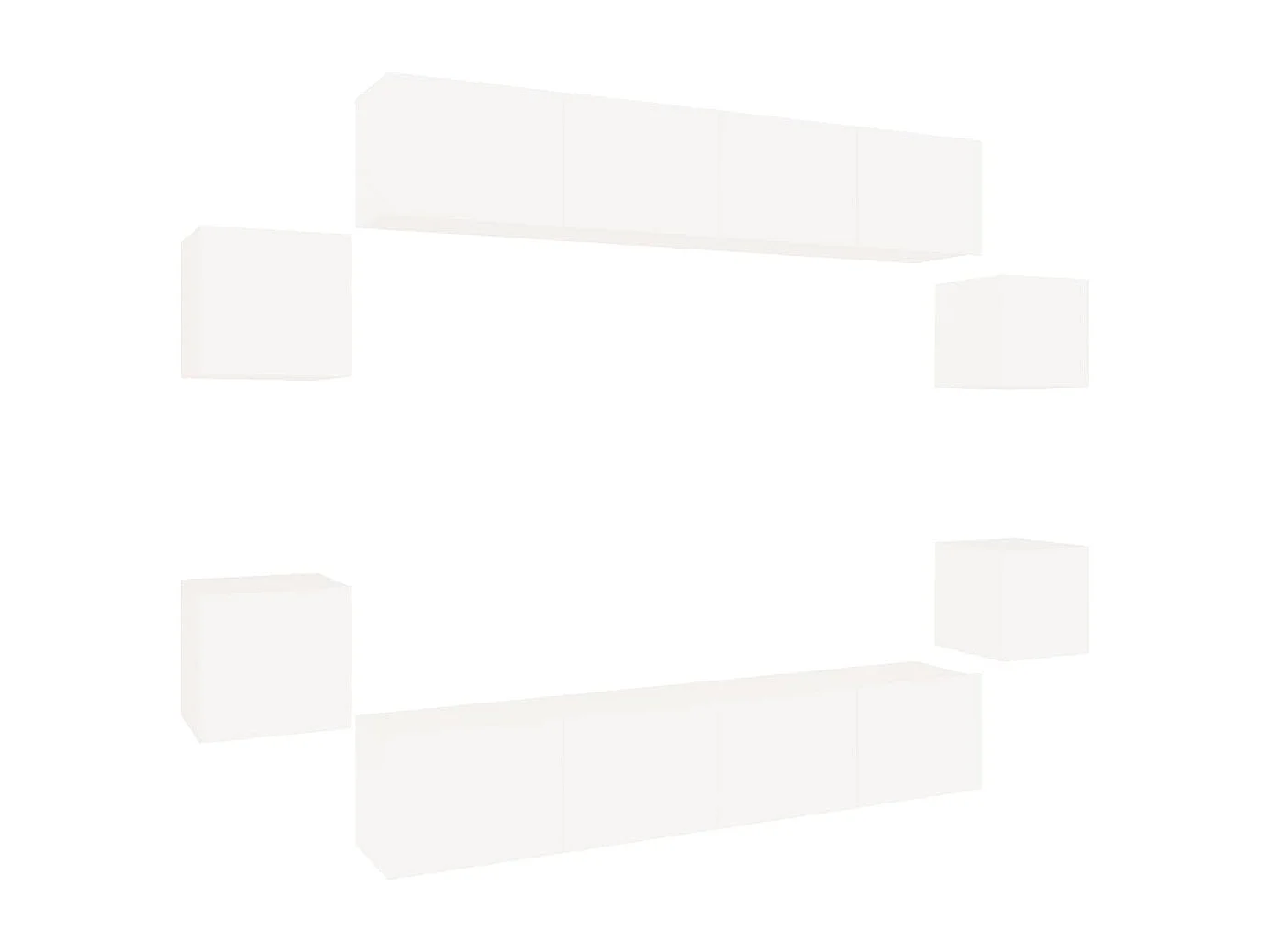 Ensemble de meubles TV 8 pièces Blanc Bois d'ingénierie