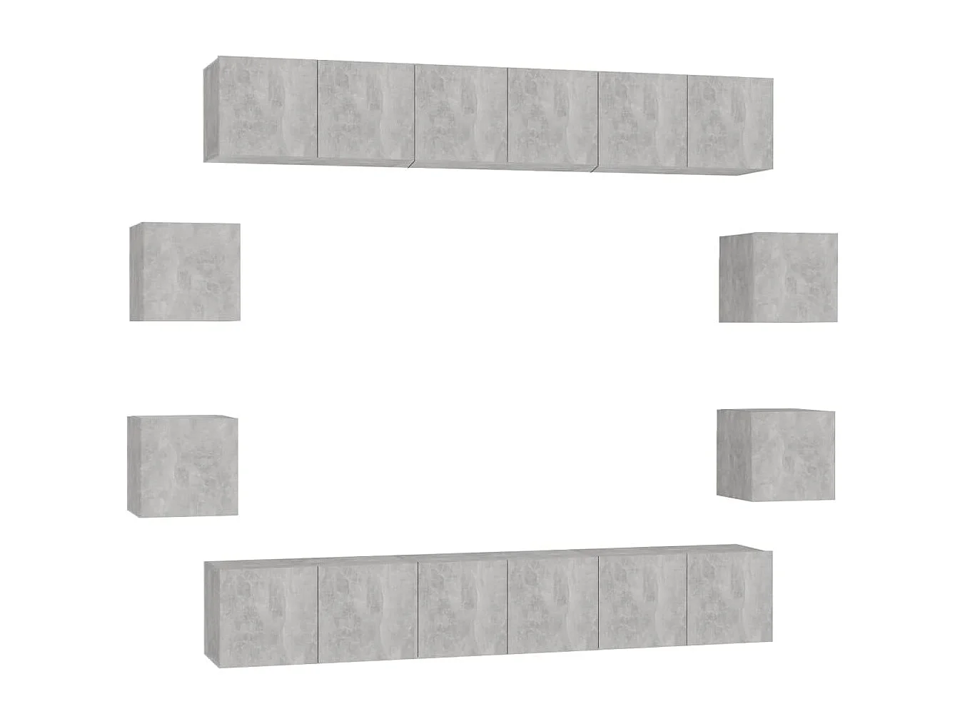 Ensemble de meubles TV 10 pièces Gris béton Aggloméré