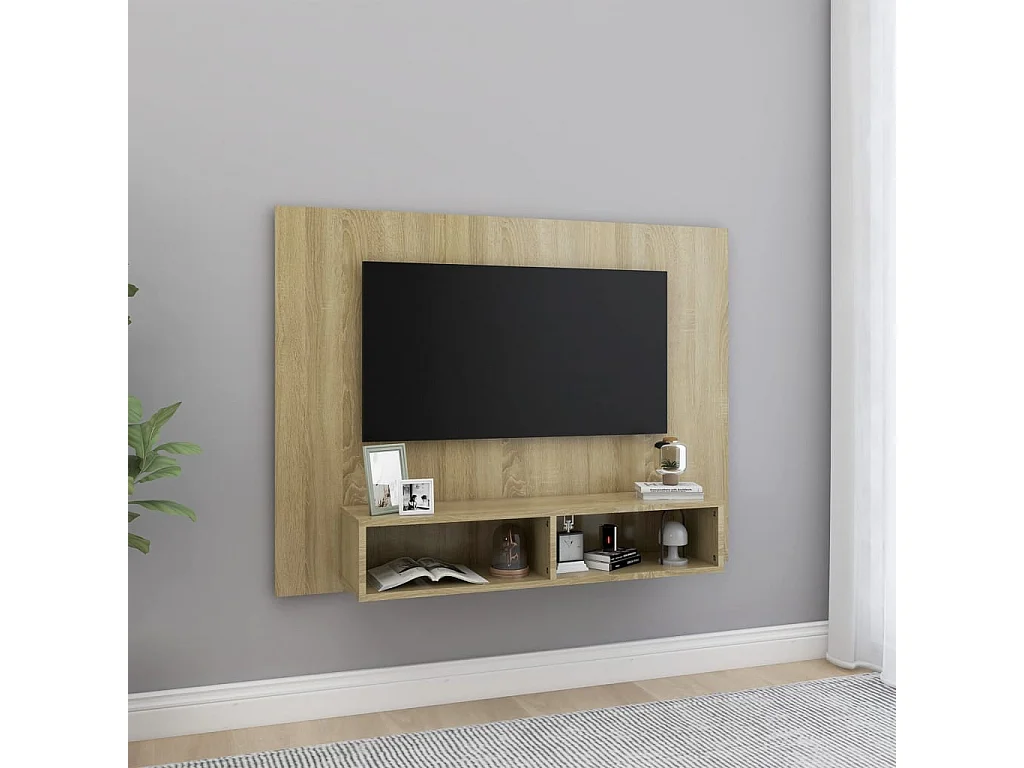 Meuble TV mural Chêne Sonoma 120x23,5x90 cm Aggloméré