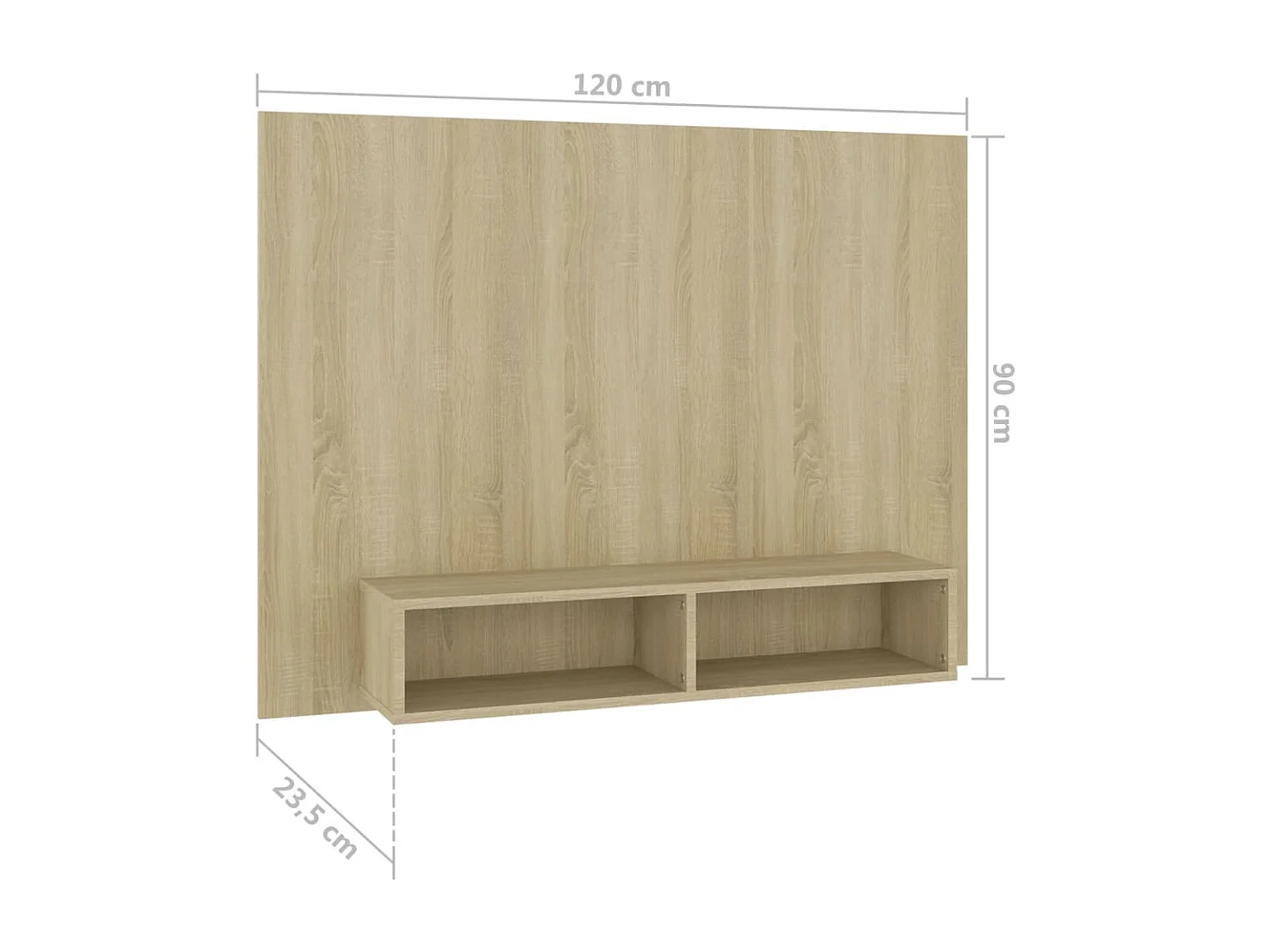 Meuble TV mural Chêne Sonoma 120x23,5x90 cm Aggloméré