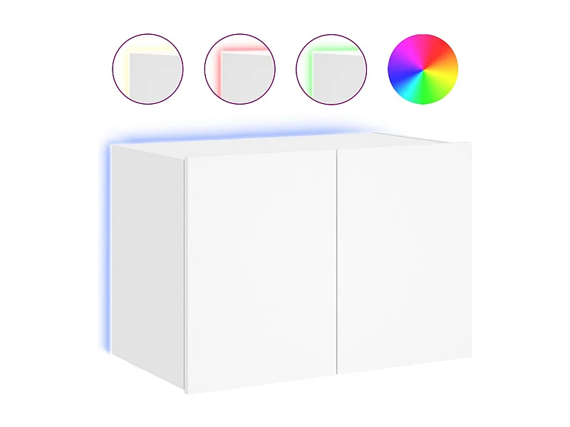 Tv-wandmeubel met LED-verlichting 60x35x41 cm wit