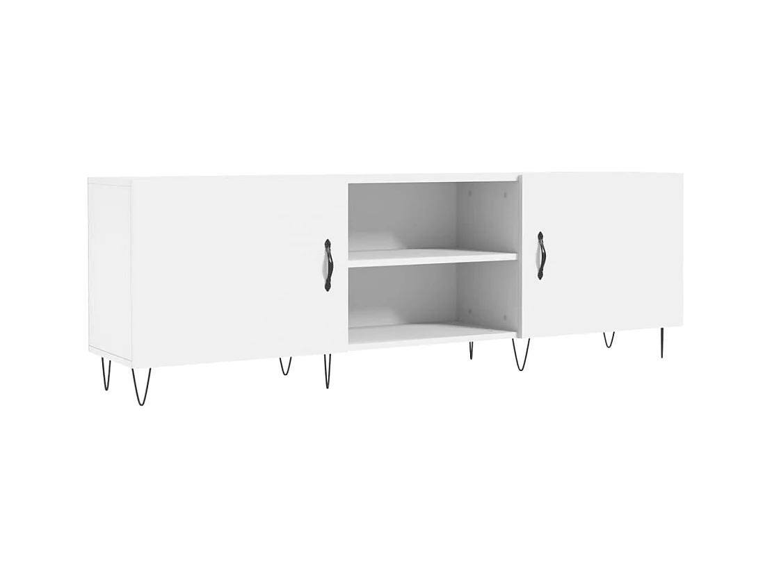 Meuble TV blanc 150x30x50 cm bois d'ingénierie