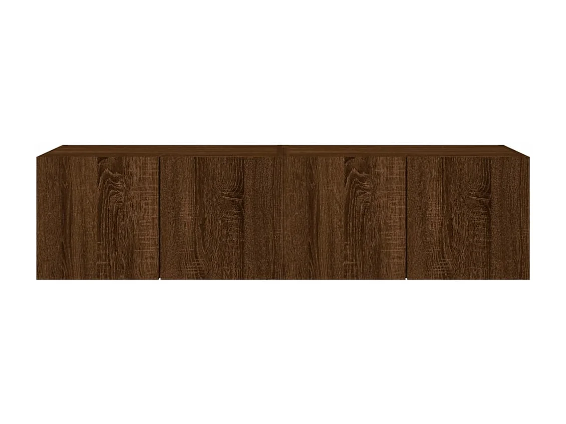 Meubles TV muraux lumières LED 2 pièces chêne marron 60x35x31 cm