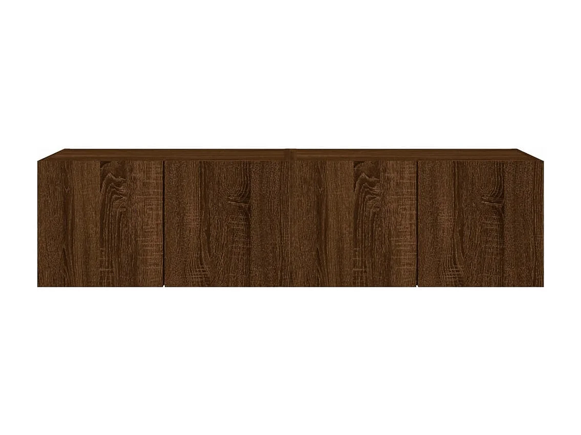 Meubles TV muraux lumières LED 2 pièces chêne marron 60x35x31 cm