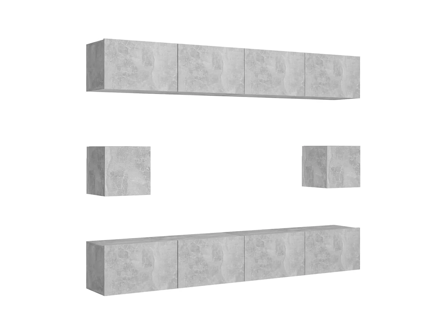 Ensemble de meubles TV 6 pièces Gris béton Aggloméré