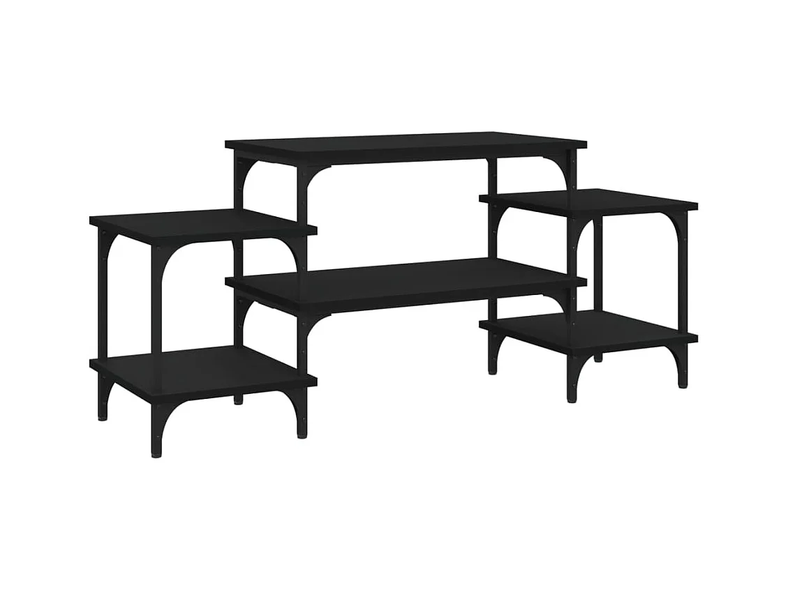 Meuble TV noir 117x35x52 cm bois d'ingénierie
