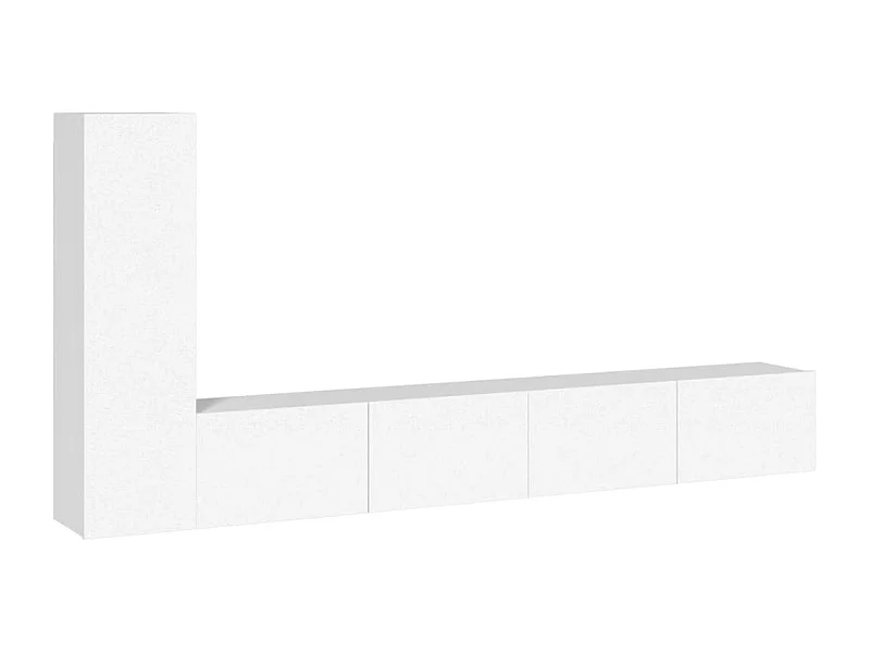 Conjunto móveis de TV 3 peças madeira processada branco