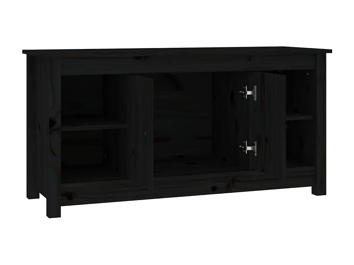 Mueble de TV de madera maciza de pino negro 103x36,5x52 cm