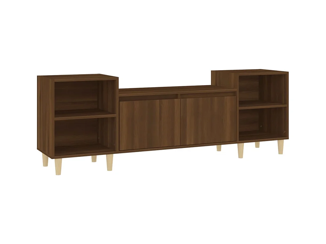 Mueble para TV madera contrachapada marrón roble 160x35x55 cm