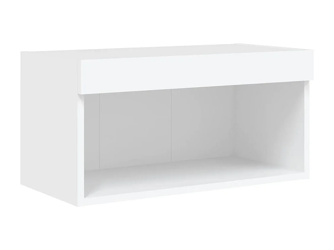 Ensemble de meubles TV muraux 6 pièces avec lumières LED blanc