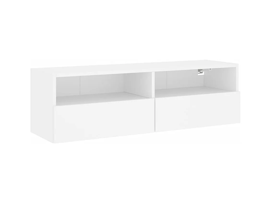 Meuble TV mural blanc 100x30x30 cm bois d'ingénierie
