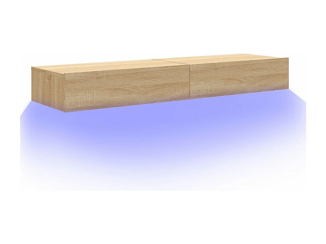 Tv-meubelen 2 st met LED-verlichting 60x35x15,5 cm sonoma eiken