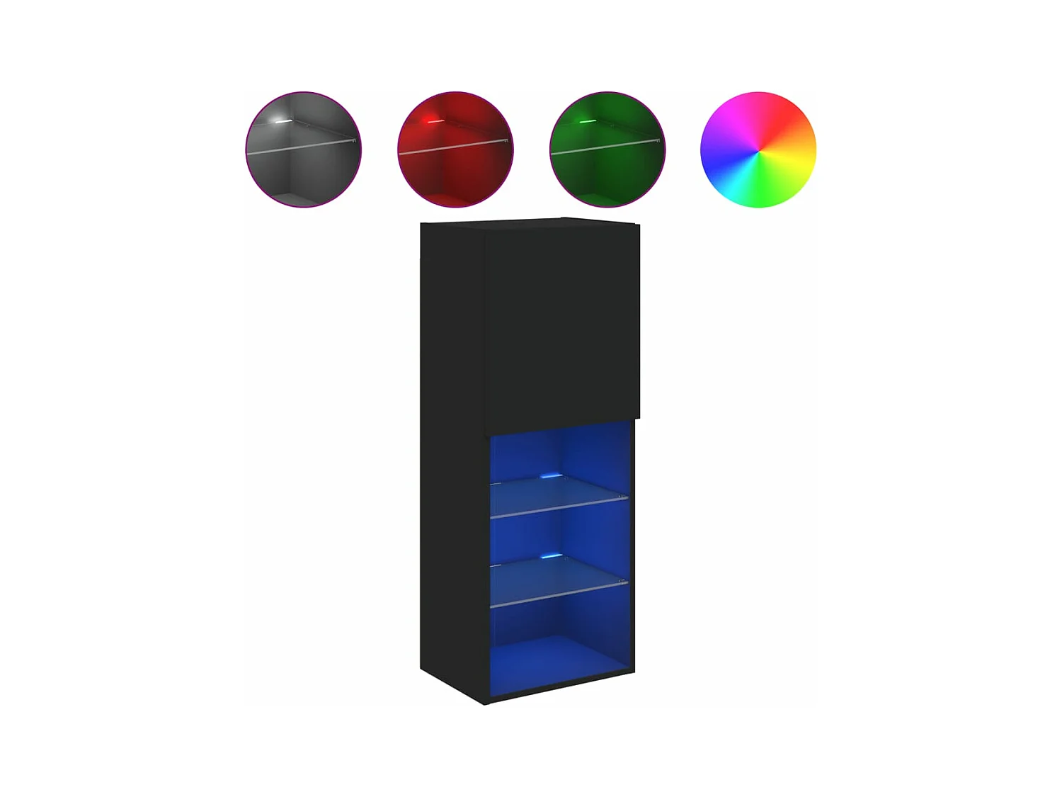 Meuble TV avec lumières LED noir 40,5x30x102 cm