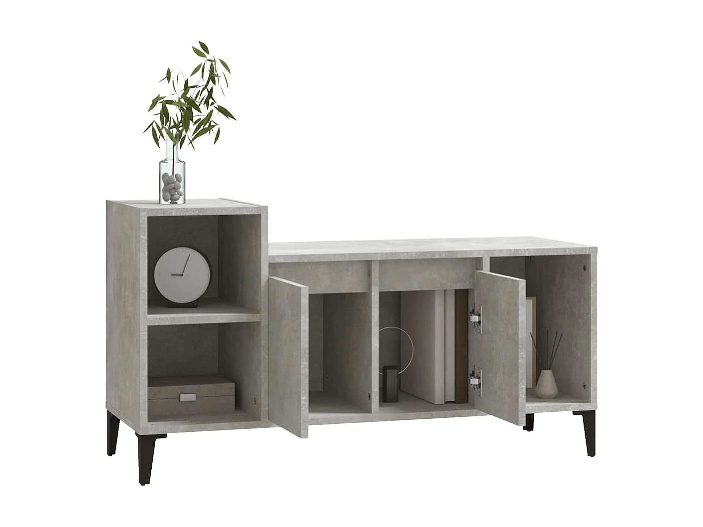 Mueble para TV madera contrachapada gris hormigón 100x35x55 cm