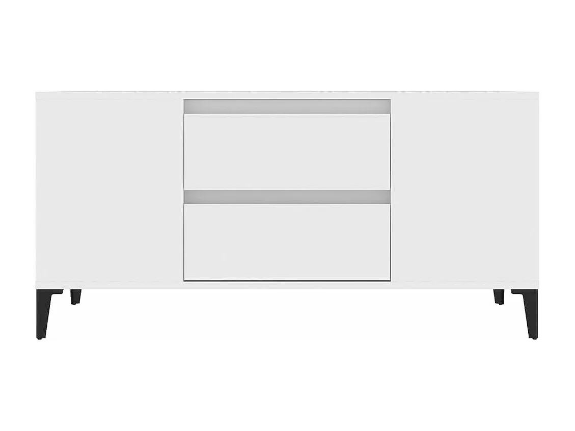 Meuble TV Blanc 102x44,5x50 cm Bois d'ingénierie