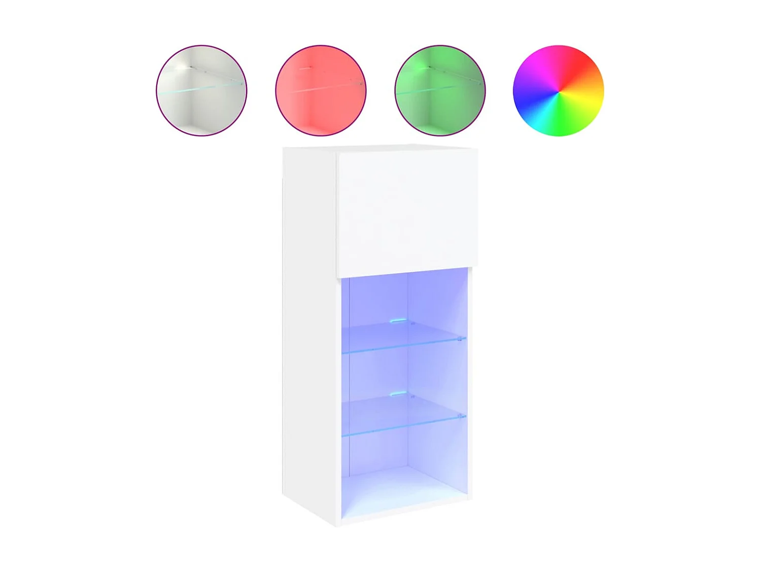 Meuble TV avec lumières LED blanc 40,5x30x90 cm