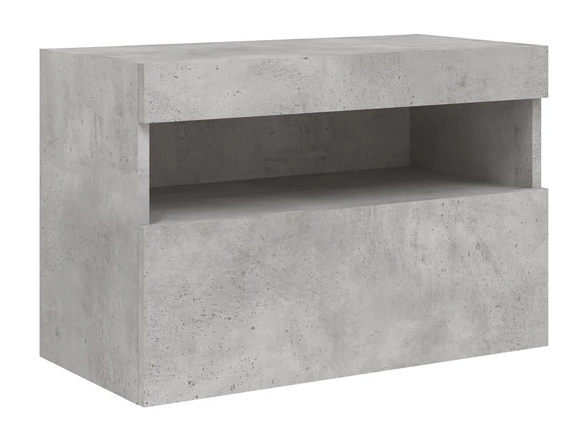 7-delige Tv-wandmeubelset met LED-verlichting betongrijs