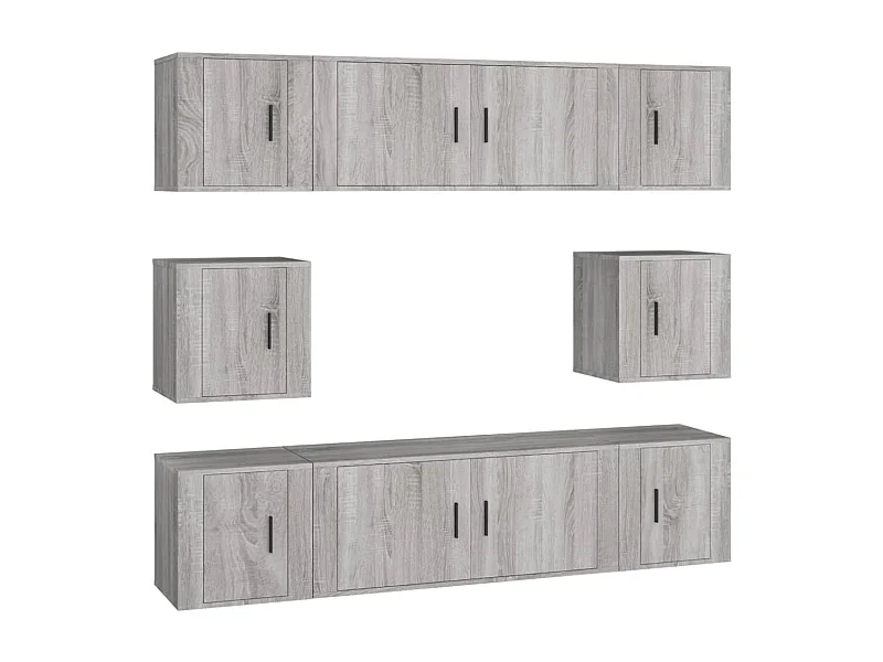 Ensemble de meubles TV 8 pièces Sonoma gris Bois d'ingénierie