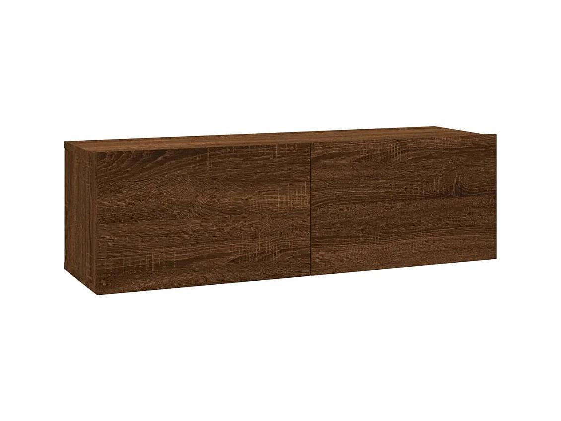 Tv-wandmeubel 100x30x30 cm bewerkt hout bruin eikenkleur