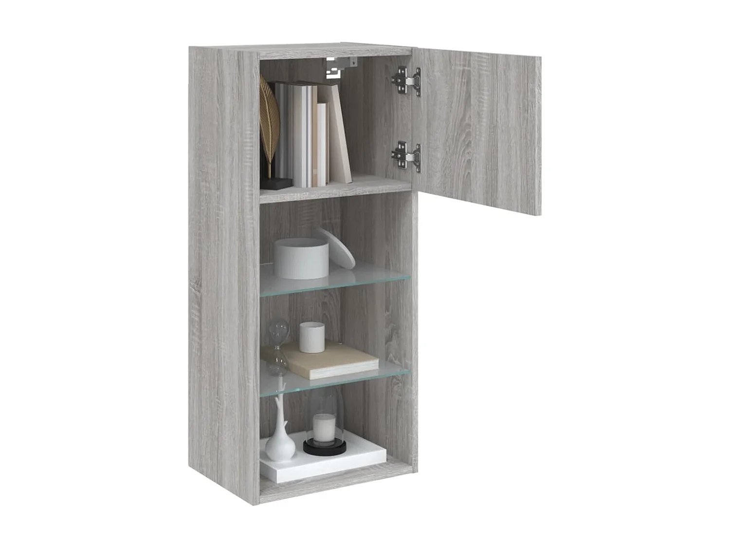 Tv-meubels met LED-verlichting 2 st 40,5x30x80 cm grijs sonoma