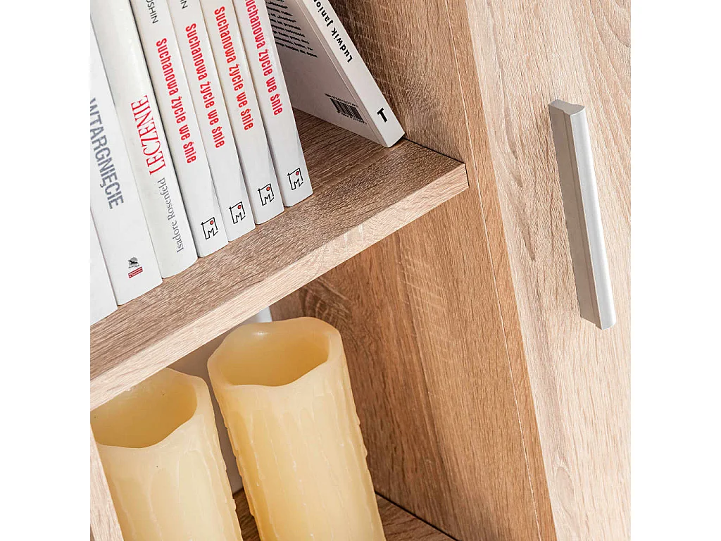 Unité murale TV avec lumières LED Chêne sonoma