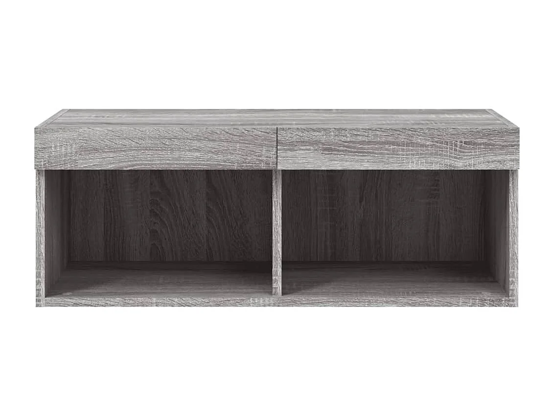 Meuble TV avec lumières LED sonoma gris 80x30x30 cm